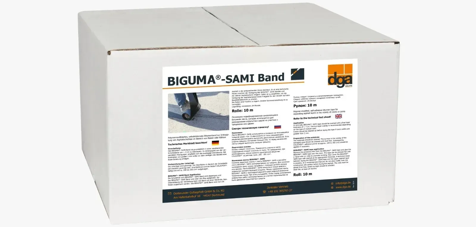 Bandă bituminoasă ranforsată pentru rosturi și fisuri – BIGUMA SAMI®